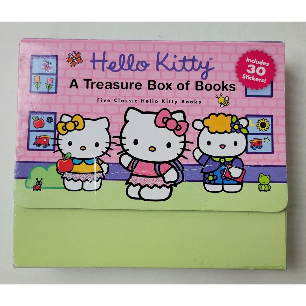 Hello Kitty A Treasure Box of Books 5 Book Set Sanrio 2008 Hardcover Stickers